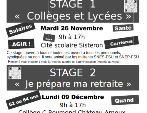 Stages organisés par le SNES